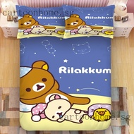 Rilakkuma Fitted Bedsheet pillowcase 3D printed Bed set Single/Super single/queen/king beddings korean cotton