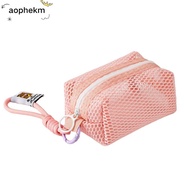 AOPHEKM Mesh Storage Bag, Mesh Handheld Coin Purse, Large Capacity Organizer Dopamine Color Small Ma