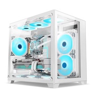 KENLEI NEW COOLMAN ROBIN MINI MID TOWER CASE GAMING CASE ONLY FOR MATX ITX FOR STREAMERS (WHITE COLO