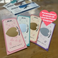 Personalised,  love coupon, Scratch off, air ticket, boarding pass, birthday, Unique Gift, anniversa