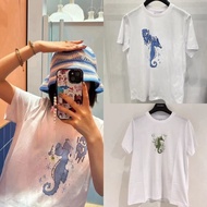 GANNI Stylish Seahorse Letter Print T-Shirt