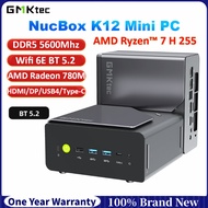 GMKtec K12 AMD Ryzen 7 H 255 Min PC DDR5 5600Mhz Dual 2.5G Wifi6E BT5.2 Oculink Desktop Gaming PC