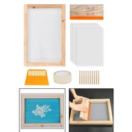 【Be worth】 24 Pieces Screen Printing Starter Kit Wood Silk Screen Printing Frame With Squeegees Tool