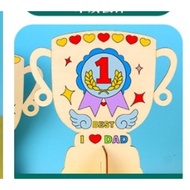FUMENGLAN | Fathers Day DIY Wooden Award Cup for Kids Craft