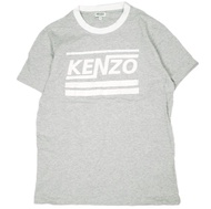 KENZOKENZO葡萄牙製造 DISTORTED LOGO TEE，Logo 印花圓領 T 卹，F855TS0184SA，小號，灰色，短袖，修身。