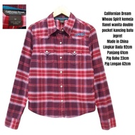 KEMEJA Californian Dream Whoau Spirit women's flannel shirt double pocket stone button snap