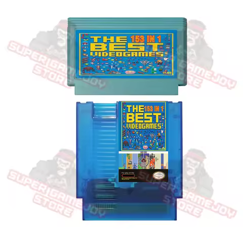 Latest V1.03 The Best Games of NES 153 in 1 8Bit 60Pins 72Pins Game Cartridge, Retro Game Card Compa