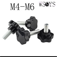 [WSYS-WJ] Galvanized Torx Handle Screw 6 Star Hand Screw Rubber Head Bolt 25mm Head M4-M6