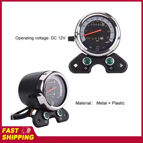 Motorcycle Speedometer Speedo Meter Universal Motorcycle Dual Odometer Speedometer Speedo Meter Gear