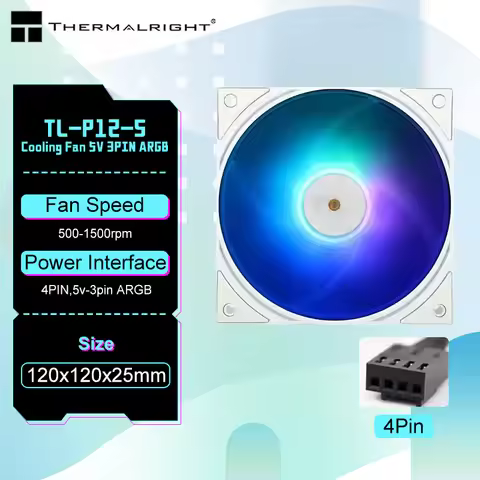 Thermalright TL-P12-S 12cm Cooling Fan 5V 3PIN ARGB pc gamer Adjust Speed Cooler argb Adjustable com
