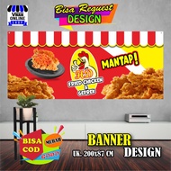 Spanduk Banner Jualan Ayam Crispy Ayam Geprek Chicken Murah Simple