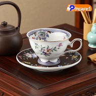 [Perfk1] Teacup with Saucer, 180 Ml, Unique Latte Cup Set, Coffee Cup for Coffee, Cafe,