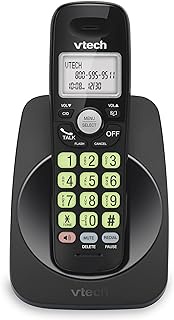 VTech VG101-11 DECT 6.0 Cordless Phone for Home, Blue-White Backlit Display, Backlit Big Buttons, Full Duplex Speakerphone, Caller ID/Call Waiting, Easy Wall Mount, Reliable 1000 ft Range (Black)