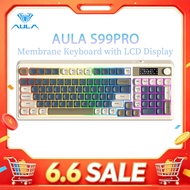 AULA S99PRO Membrane Keyboard 99 Keys Wired Bluetooth 2.4G RGB LCD Display Screen Multi-function Rol