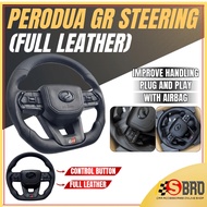 LC300 GR Steering Perodua Full Leather Steering Wheel Full Set Airbag Vios Vellfire Alphard