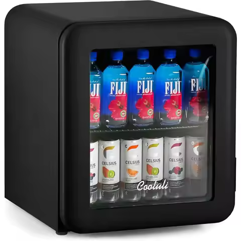 1.7 cu ft Compact Mini Fridge with Glass Door for Bedroom Office Dorm - Small Refrigerator for Soda 