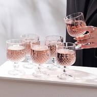 6-Piece Diamond Wine Glass Set, Red Wine Goblets, Cognac, Champagne & Whiskey Glasses, Glassware for