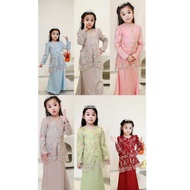 Set Baju Kurung Budak Perempuan  Lace Cantik(Sage Green/Nude/Soft Pink/Baby Blue/Burgundy)