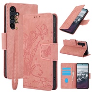 XICCI Leather Flip Case for Samsung A06 4G/A16 4G/A16 5G/A36 5G/A56 5G Phone Case flower Embossing L