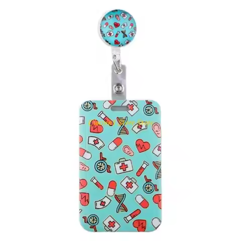 A3PC Rotating Retractable Badge Reel Card Holder For Nurse Doctor Office School
