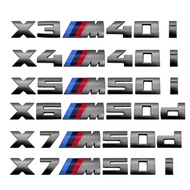 7.3cm for M logo new gray ABS letter sticker trunk badge For BMW X3 M40D 40I X4 M40D X5 M50D 50I X6 