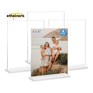 Acrylic Picture Frame 4x6 Inches, 4 Pack Plastic Picture Frames Holder Standing,Double Sided Picture