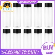 10Pcs 400Ml/13.5Oz Plastic Juice Bottle Transparent Coarse Cereals Storage Container Beverage Bottle