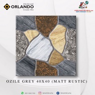 Keramik Lantai Orlando 40x40 Ozile Grey Matt Rustic Kasar