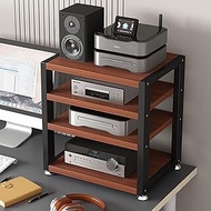 Small Media Stereo Stand Equipment Shelf - Free Standing Home & Commercial Audio Component Rack - En