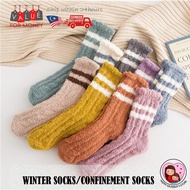 Winter Socks Stripe Design Stokin Pantang Design Confinement Socks Sleeping Socks