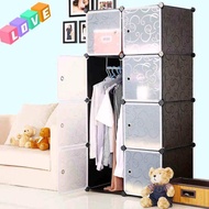 MENG SHOP  8 Cube Children Cartoon Cabinet Wardrobe DIY Foldable Rack Cupboard Storage Cube Storage