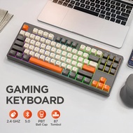 FREEWOLF 2.4GHz Mechanical Feel RGB 87 Key Wireless Gaming Keyboard - M87