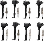 JDMON 8PCS Ignition Coils Pack and Spark Plug Compatible with Ford F-150 Mustang 5.0L V8 2018-2021 R