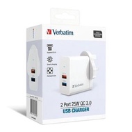 🌟現貨🌟 Verbatim 2 Port 25W QC 3.0 USB Charger 威寶雙端口 25W QC 3.0 USB 充電器