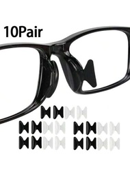 10對眼鏡防滑鼻墊,柔軟矽膠鼻托貼片,適用於眼鏡/太陽眼鏡,預防鼻子上的壓痕