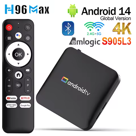 H96Max S905L3 4K HD Android 14 Smart TV Box USB 2.0 2.4G&5G Dual WiFi Support Google Voice Assistant