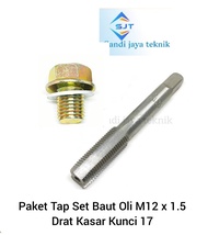 Paket Tap Set Baut Oli Kunci 17 Tap M12x1.5 Drat Kasar