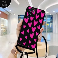 Softcase Macaron Tali Motif Oppo A16 Terbaru Motif Slingcase Tali hp Casing Lucu TPU [Motif Candy] -