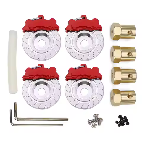 4PCS Metal Brake Disc Caliper Tire Modification for WPL D12 MN99 MN90 WPL C24 C34 RC Car Spare Parts