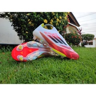 F50+ laceless FG Football Boots - White Black Solar Yellow