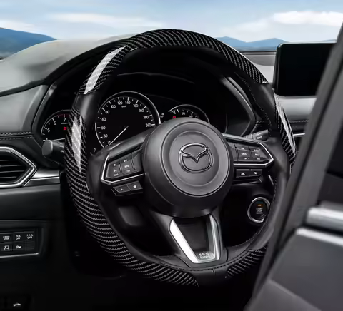 Suitable for Mazda Carbon Fiber Steering Wheel Cover for Cx-5 Cx-30 Mazda3 Cx-50 Cx-90 Mazda2 Cx-60