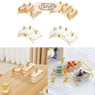 LOVIVER Dried Fruit Snack Serving Plate Nut and Snack Tray Candy Nut Dish with Lid for