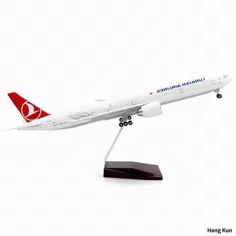 47cm Die-Cast Resin Airplane Model B777 Turkish Airlines 18.5 inches with Stand and Landing Gear—Adu