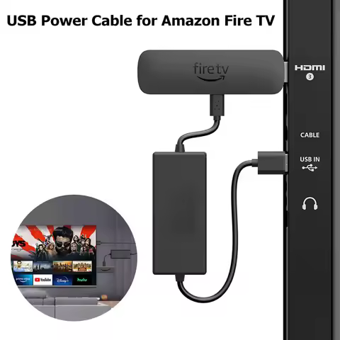 2000mAh USB Power Cord Power Adapter for Amazon Fire TV Stick 4K Max Lite Roku Streaming Stick Chrom