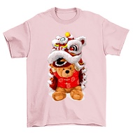 Xmas/ CNY 2027 HORSE CHINESE NEW YEAR TEDDY BEAR LION DANCE T-SHIRT WOMAN MAN COTTON FAMILY COUPLE S