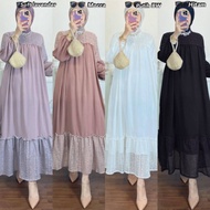 Gamis Crinkle kombinasi brokat Malika Dress Gamis Premium Gamis