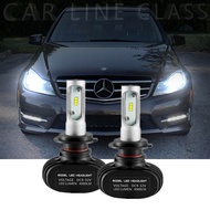 2x หลอดไฟ H7 LED ไฟหน้าลำแสงต่ำ80W 6000K สีขาวสำหรับ Mercedes C Class W204 07-14อุปกรณ์เสริมรถยนต์รถ