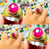 Cincin Batu Asli Pink Merah Siem Delima Kristal Elegant