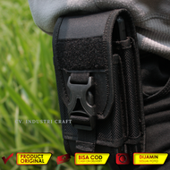 Tempat Sarung HP Pinggang Hitam Kanvas Tactical Tas Pinggang Outdoor Dompet Handphone Pouch Hp Pria 