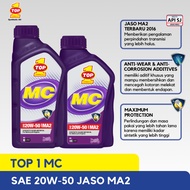 Oli Top 1 MC SAE 20W-50 API SJ JASO MA2 0,8 Liter